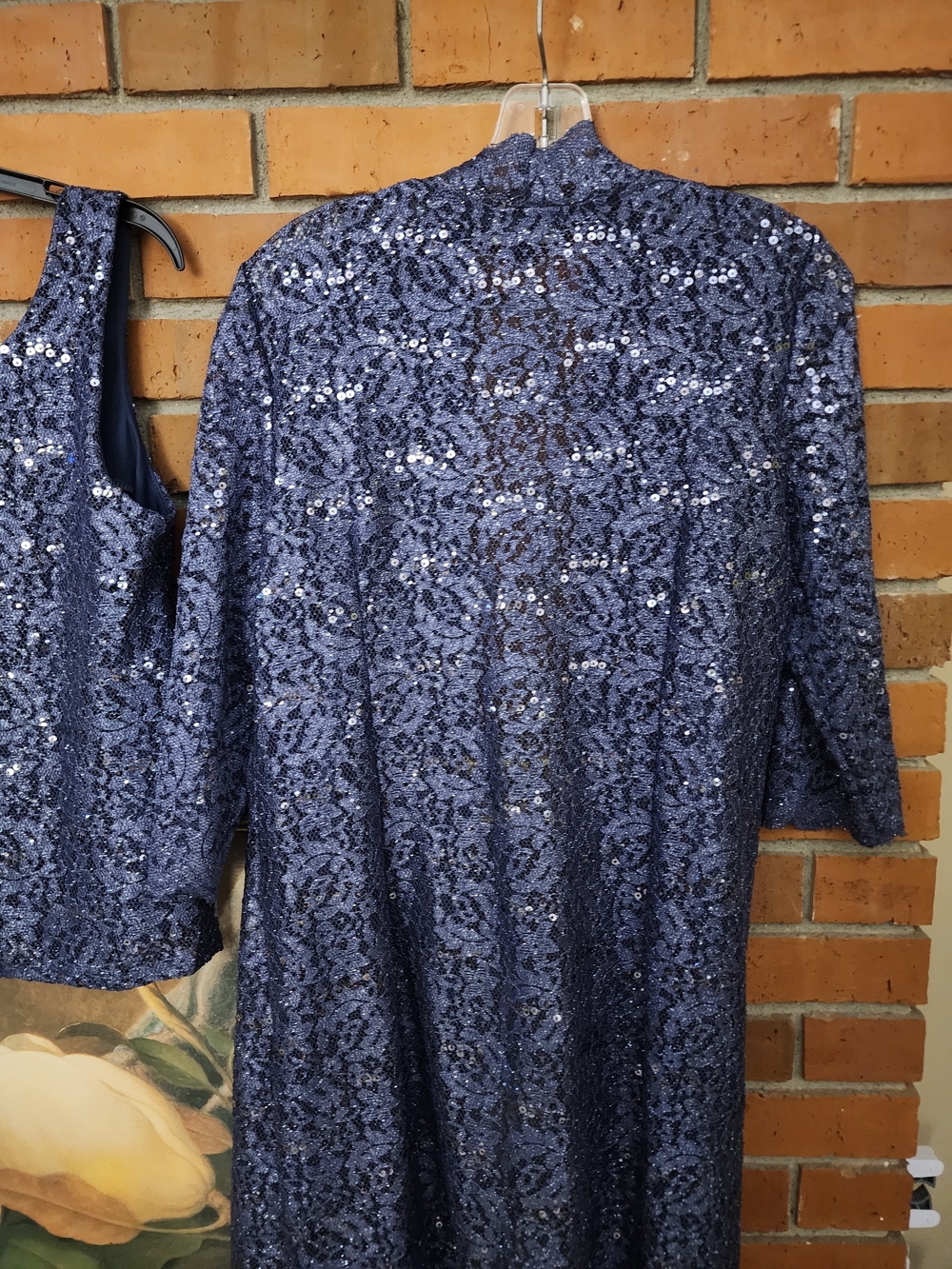 R & M Richards Navy Sequin Tank, Jacket & Pants Set 6P - Picture 9 of 10